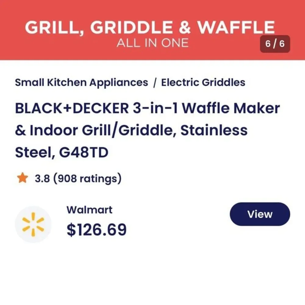 Black and Decker waffle maker grill griddle reversible cooking plates NWT G48TD